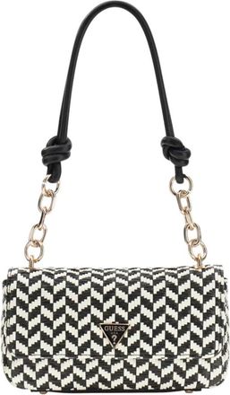 Guess Tessi Flap Schoudertas - Dames - Schoudertassen - Zwart - ONE Size - Leer - Tassen