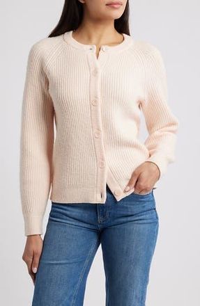 Caslon Cozy Rib Cardigan in Pink Fresco at Nordstrom Rack, Size Small