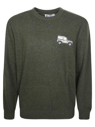 MC2 Saint Barth Donegal Green Vintage Car Embroidered Wool Sweater