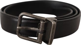 Dolce & Gabbana Mens Leather Belt Casual Style - Black - Size 100 cm