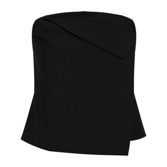 Officine G&eacute;n&eacute;rale Sleeveless Tops, female, Black, Size: M Wool Top Noelia