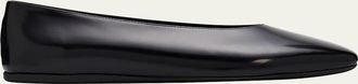 Prada Brushed Leather Ballerina Flats