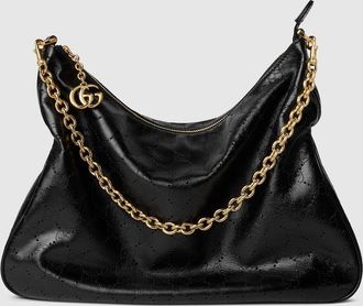 Gucci Lady Lunetta Chain Medium Shoulder Bag, Black, Leather