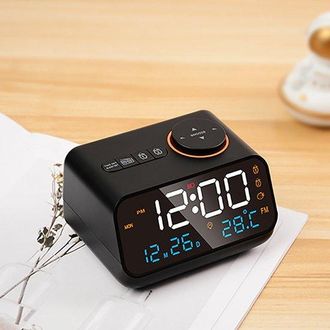 No Brand Reloj Despertador Digital Led Con Funci&oacute;n De Reloj, Reloj De Escritorio Electr&oacute;nico, Reloj Despertador Usb, Radio Fm, Funcionamiento Ac&uacute;stico, Reloj D