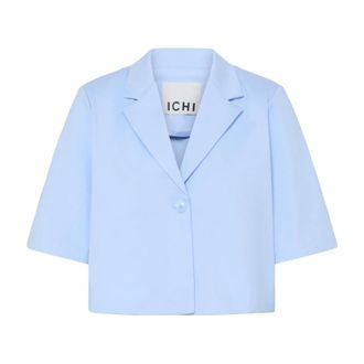 Ichi Ichi - IHKate Cropped Blazer - Dames - Jassen - Blauw - Maat: 2XL Viscose