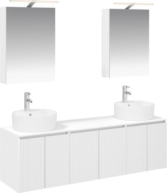 vidaXL Juego De Muebles De Ba&ntilde;o 5 Uds. Blanco Madera De Ingenier&iacute;a Vidaxl