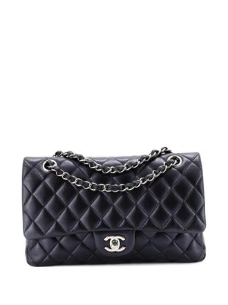 Chanel Classic Double Flap gewatteerde schoudertas van lamsleer - Blauw