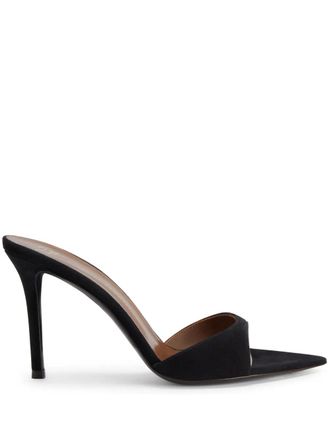 Giuseppe Zanotti 90mm Intriigo mules - women - Suede/Leather/Calf Leather - 42 - Black