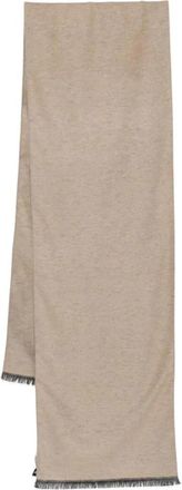 Emporio Armani Zijden Fringed Sjaal - Heren - Zijden sjaals - Beige - ONE Size - Accessoires