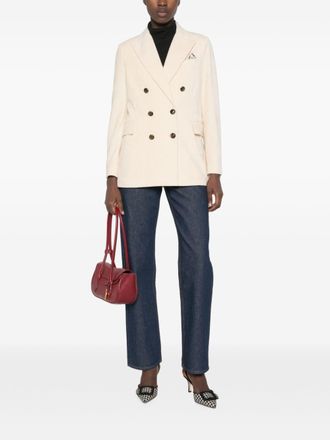 Circolo 1901 Cotton Corduroy Double-Breasted Blazer - Cream