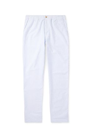 Polo Ralph Lauren Straight-Leg Striped Cotton Oxford Trousers