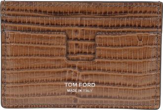 Tom Ford Printed Tejus T Line Classic Crocodile Cardholder