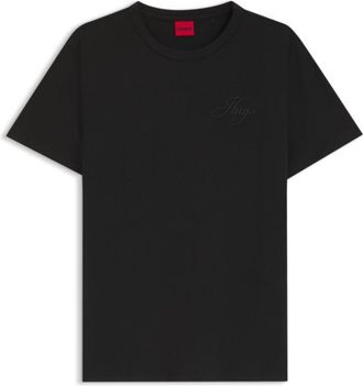 HUGO BOSS Embroidered-logo T-shirt in cotton jersey