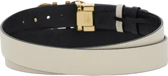 Ferragamo Womens Belt White Leather With Gancini Buckle Calf