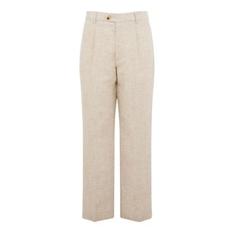 Amaranto Straight Trousers, male, Beige, XL, Beige Trousers for Men