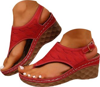 Generic Orthopedic Wedges for Women Platform Sandals Wedge Heels for Women Dressy Summer 2026 Walking Sandals Women Comfortable Slip on Beach Vacation Shoes A