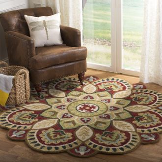 Safavieh Novelty Hand Made Area rug, Red / Taupe Bohemian Style Non-Shedding