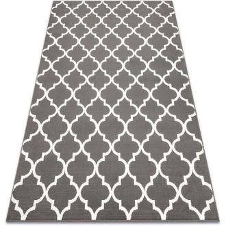 RugsX Rugsx - Carpet bcf Morad trelis Trelis Moroccan - anthracite, grey grey 240x340 cm