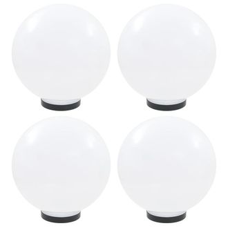 Berkfield Home LED Bowl Lamps 4 pcs Spherical 30 cm PMMA in White