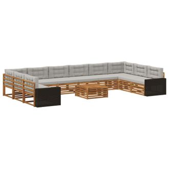 vidaXL Juegos De Sof&aacute;s 11 Uds. Madera De Acacia S&oacute;lida Vidaxl