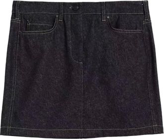 Max Mara Denim mini-rok met knoop - Blauw