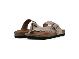 White Mountain Happier Womens Sandals Sandal Wood/Suede : 9.5 M, Leather/Suede