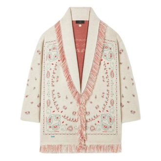 Alanui Truien & Vesten, Dames, Veelkleurig, M, Kasjmier, Bandana Jacquard Cardigan