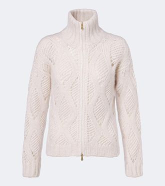 Eleventy Mohair and silk zip-up cardigan