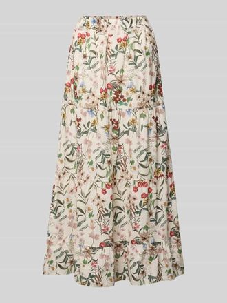 Zabaione Midirock im Stufen-Look Modell Ka44trinaa in Offwhite Melange, Gr&ouml;&szlig;e XXL