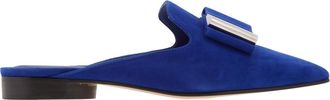 Ferragamo Lea Suede Slip-On Mules, Size 7 C