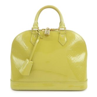 Louis Vuitton Alma Monogram Vernis Green Patent_Leather Handbag (Pre-Owned)