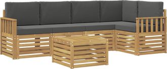vidaXL Conjunto De Sof&aacute;s De Exterior 6 Uds. Blanco Y Antracita Vidaxl