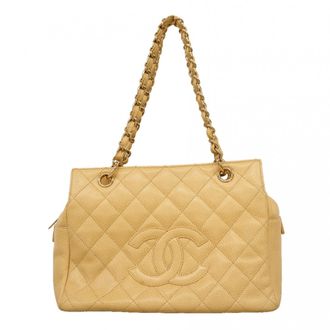Chanel Beige Grained Calfskin Tote Bag (Pre-Owned)