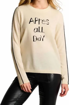 Lisa Todd Apres All Day Long Sleve Sweater In Winter White