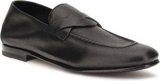 Tom Ford Mens Black Calf Leather Bos Taurus Slip-On Loafers