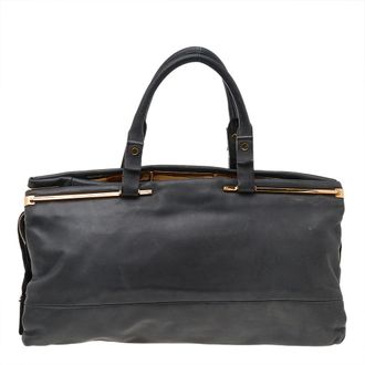 Lanvin Dark Grey/black Leather Satchel