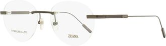 Ermenegildo Zegna Mens Rimless Titanium Eyeglasses EZ5263-H 008 Gunmetal 53mm