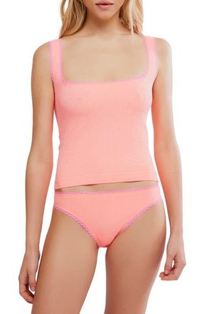 Free People Sweet Point Jacquard Camisole in Sunkiss Coral Combo at Nordstrom, Size Medium