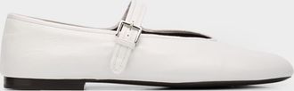 The Row Boheme Leather Mary Jane Ballerina Flats