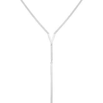 Vince Camuto V Lariat Necklace in Silver Tone at Nordstrom