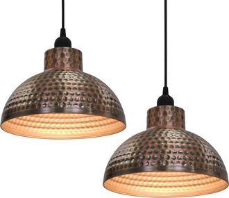vidaXL L&aacute;mparas De Techo Semiesf&eacute;ricas 2 Unidades Color Cobre Vidaxl