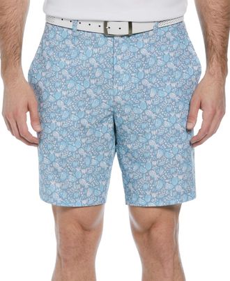 PGA TOUR Mens Pga Tour Shorts Blue White Pineapple Print Golf Performance Chino FTS784