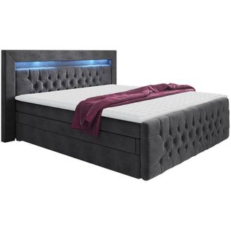 Mirjan24 Mobilier1 - Cama Continental Nashville 124, Continental, Doble, 180x200, Tapiz, Somieres, 200x220x115cm, Led