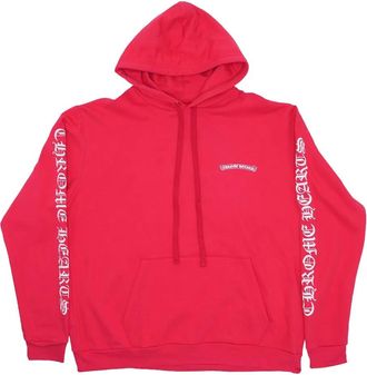 Chrome Hearts Felpa Scroll Logo con cappuccio - Rosso