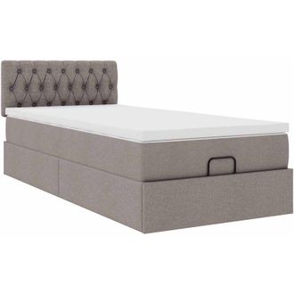 vidaXL Estructura De Cama Otomana Colch&oacute;n Tela Gris Pardo 90x190cm Vidaxl