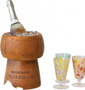 Creative Co-op Cork Shaped Ice Bucket In Brown