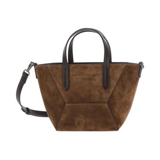Brunello Cucinelli Dames, Tassen, Bruin, Maat: ONE Size Su&egrave;de