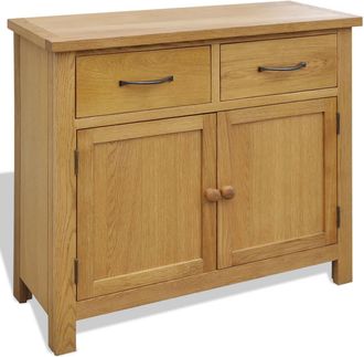 vidaXL Aparador De Madera Maciza De Roble 90x33,5x83 Cm Vidaxl