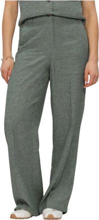 Moss Copenhagen Pennie Ginia HW Pants - Dames - Wijde Broeken - Groen - XS - Linnen - Broeken