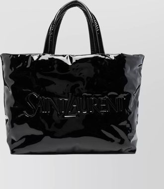 Saint Laurent maxi tote bag dimensions patent finish handles